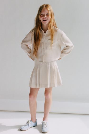 Zara FLOWY SHIRT WITH BOWS - Ecru