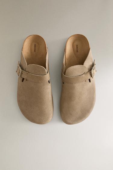 SABOT CUIR BOUCLE DÉTAIL SURPIQÛRE - Vert de Zara - Image 2