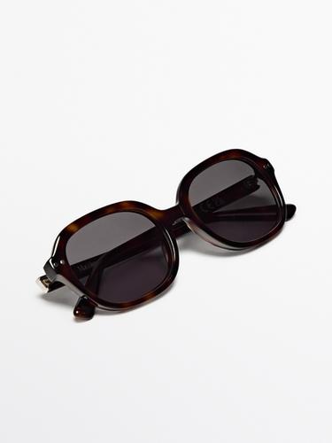 Zara Tortoiseshell-effect oval sunglasses - Brown - Image 0