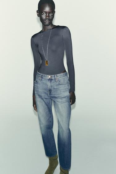 Zara BASIC POLYAMIDE BODYSUIT - Charcoal gray