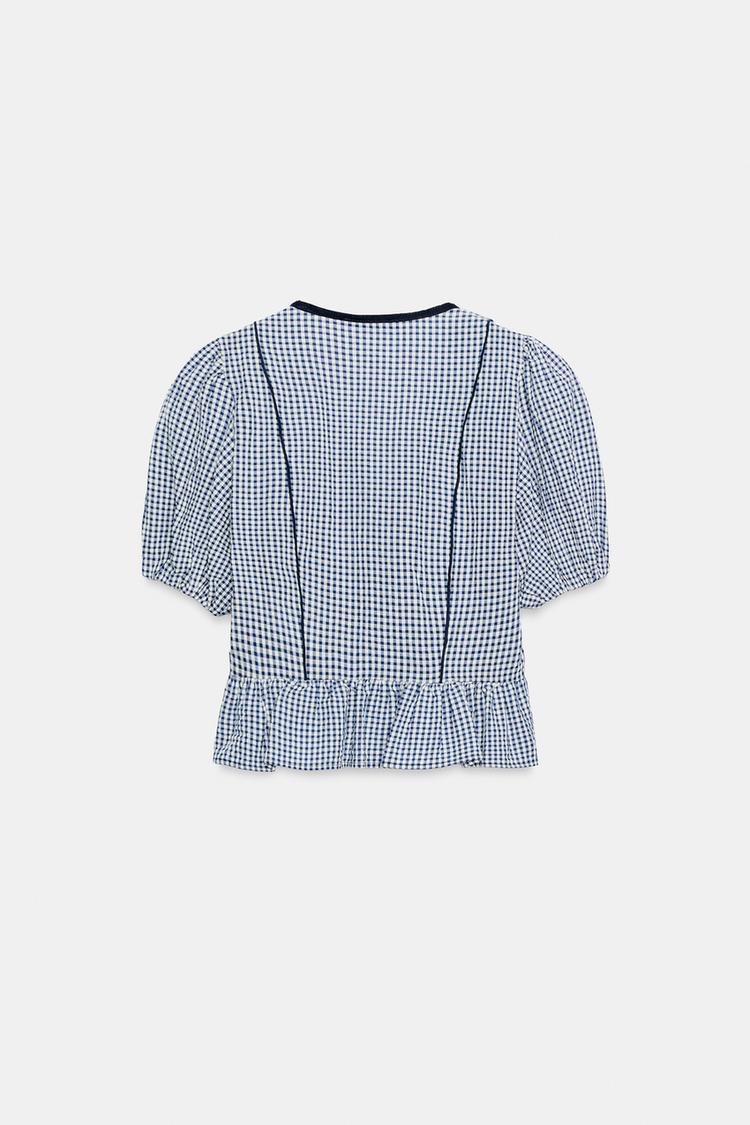 Blusa peplum de cuadros 7