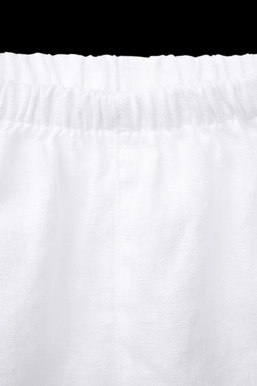 BERMUDASHORTS AUS 100 % LEINEN - Weiß von Zara