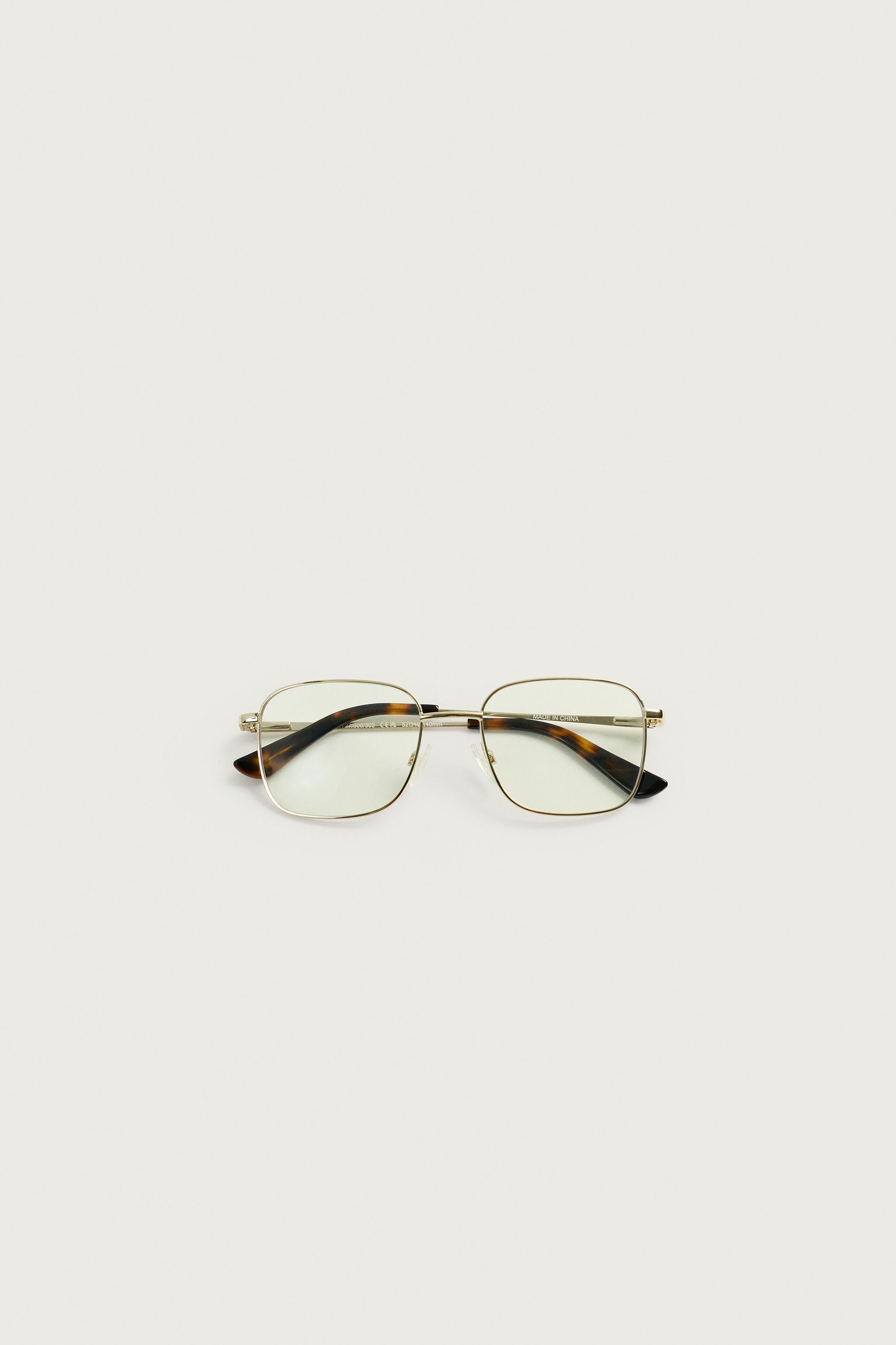 SQUARE METAL SUNGLASSES — Golden