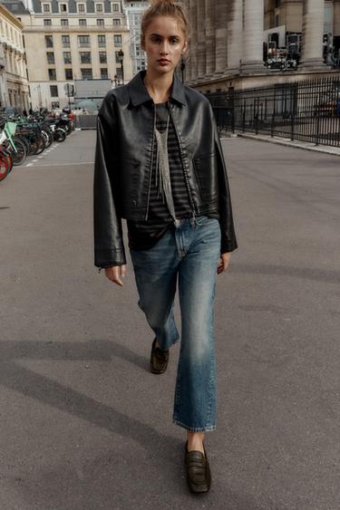 МЯГКИЕ КОЖАНЫЕ ЛОФЕРЫ — Шоколадно-коричневый от Zara