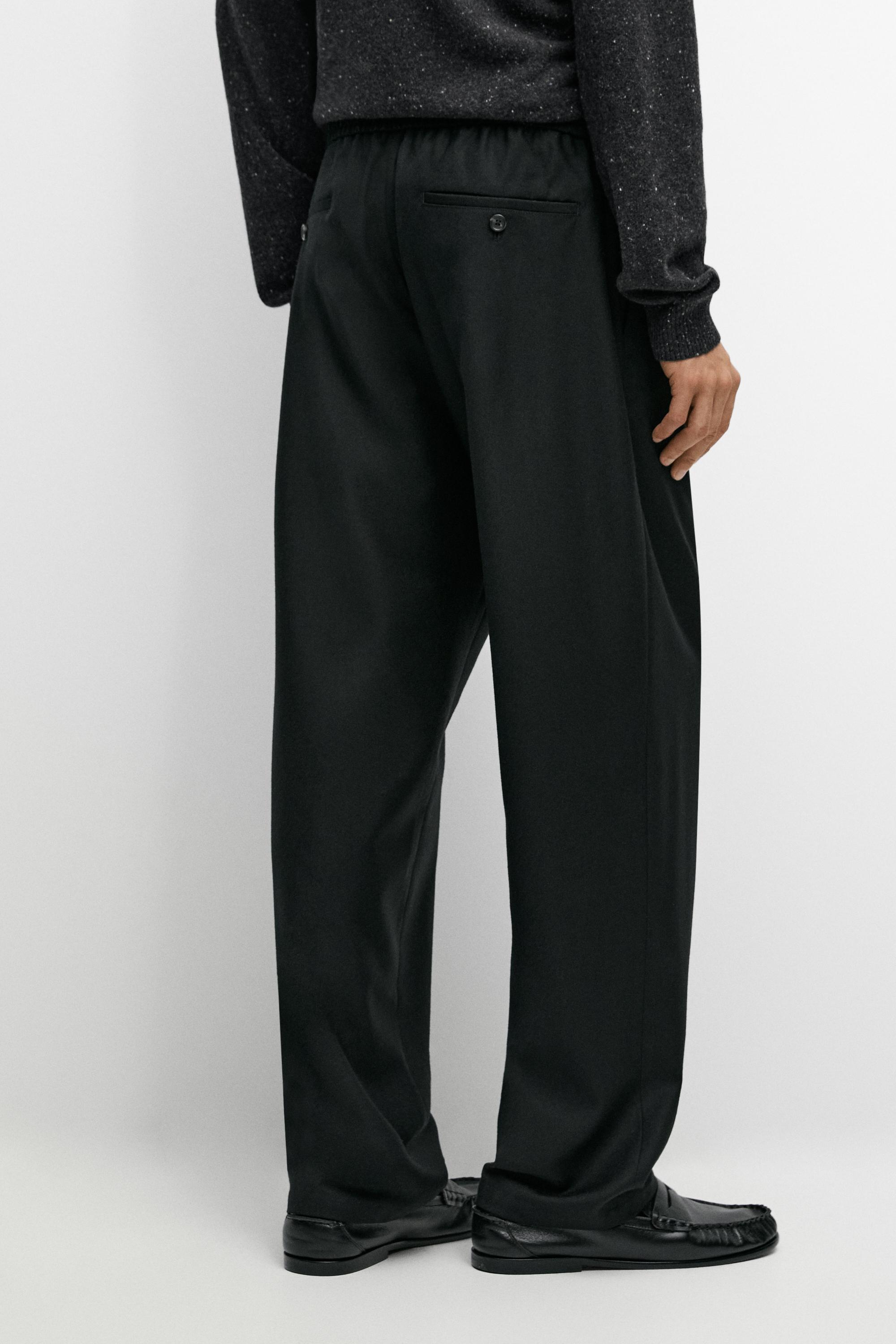 100% wool jogger fit pants