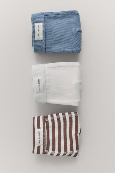 ZARA TIMELESS - حزمة من ثلاثة BOXERS ببطاقة - أزرق الخاص بـ Zara