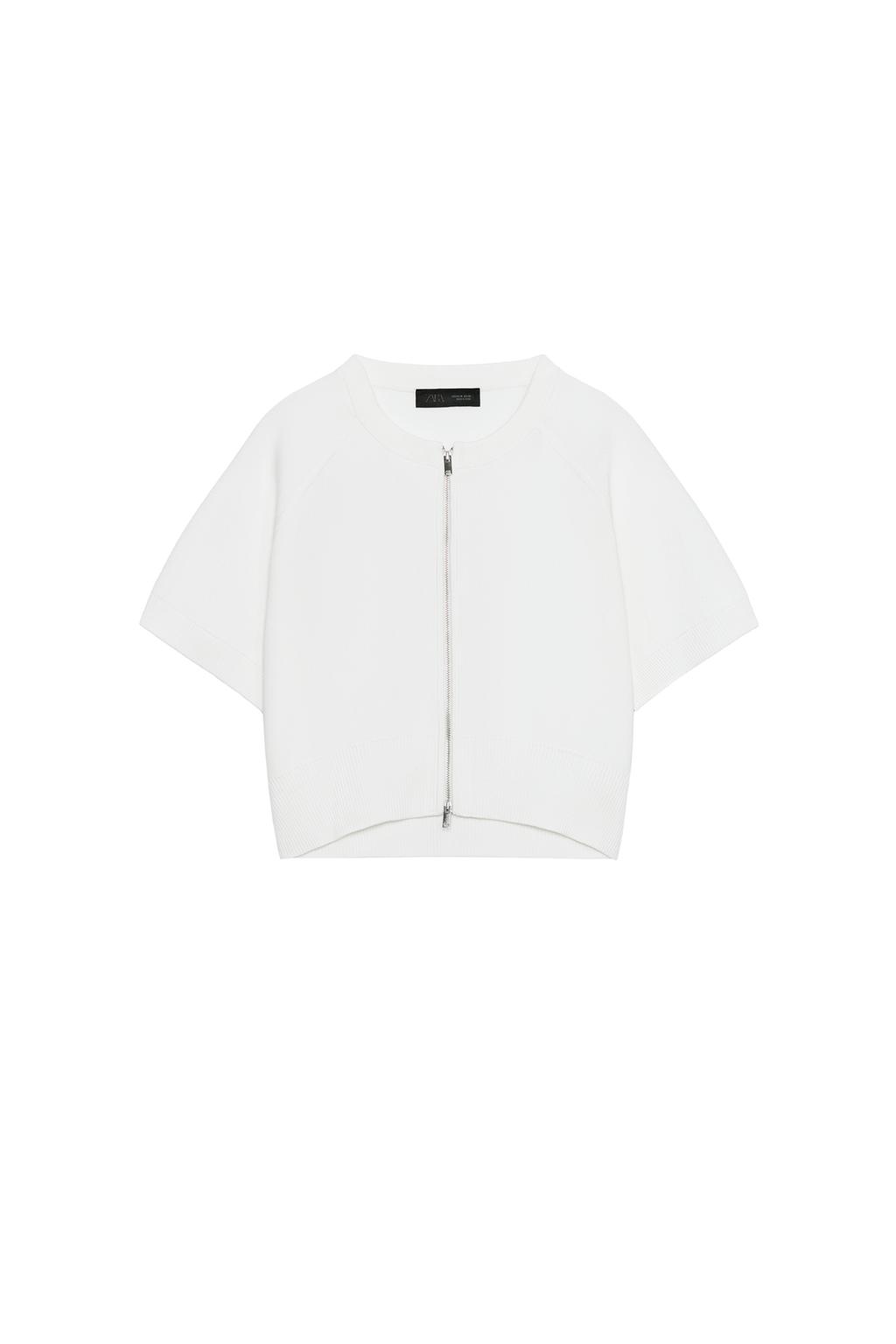 CROPPED KNIT JACKET WITH ZIPPER - image 3