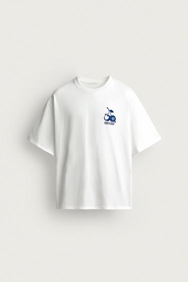 CONTRAST PRINT RELAXED FIT T-SHIRT - Oyster-white by Zara