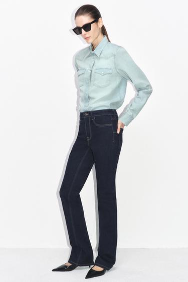 JEANS ZW COLLECTION BOOTCUT TIRO ALTO - Azul de Zara