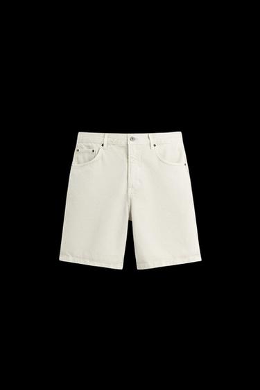 Zara REGULAR FIT DENIM SHORTS - Gray - Image 0