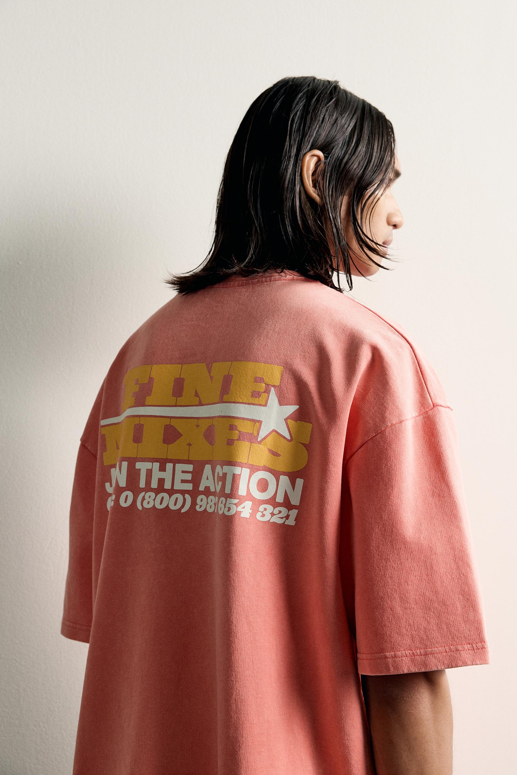 Мужские худи Zara WASHED PRINTED TEXT SWEATSHIRT — фото 5