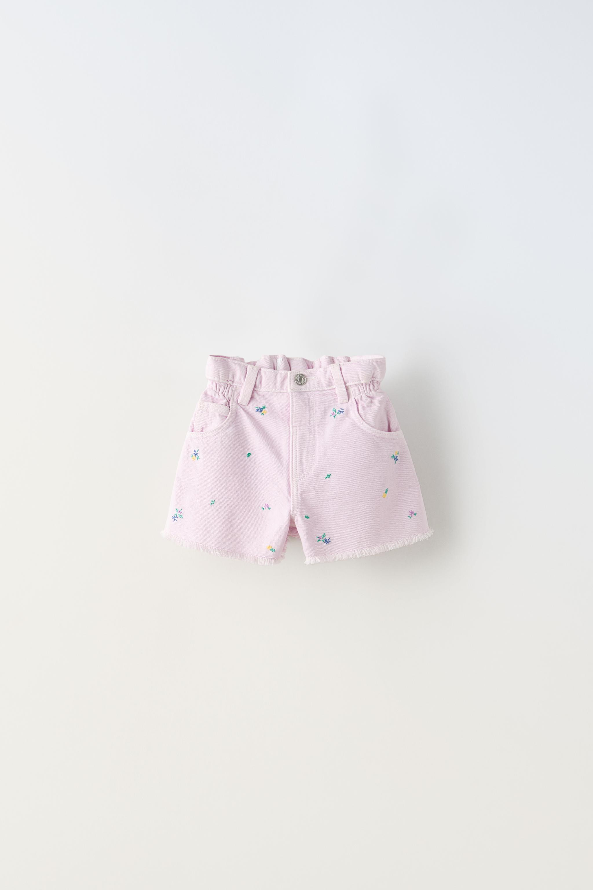 EMBROIDERED TWILL BERMUDA SHORTS Mauve ZARA Australia