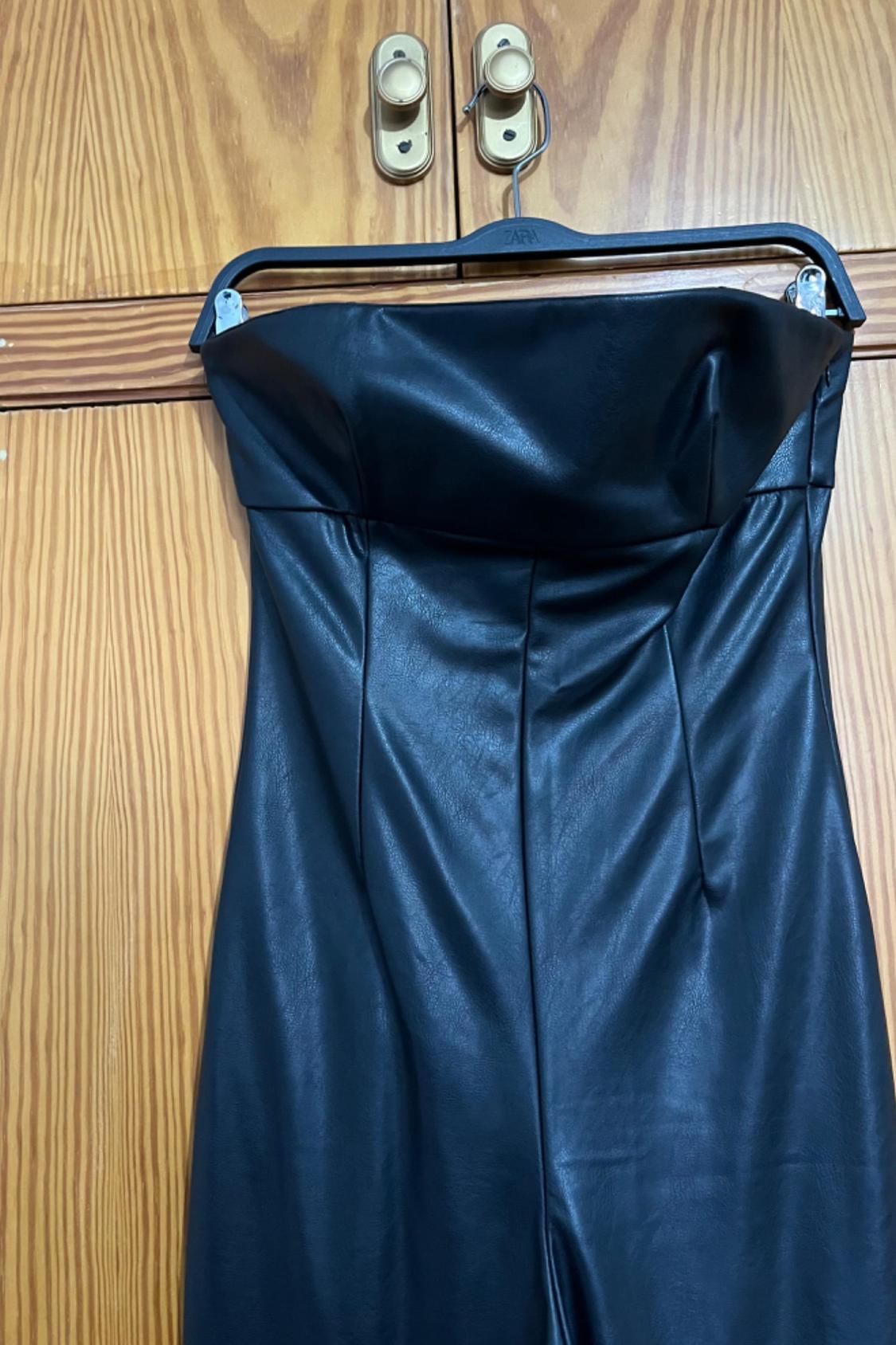 FAUX LEATHER STRAPLESS JUMPSUIT - Image 2