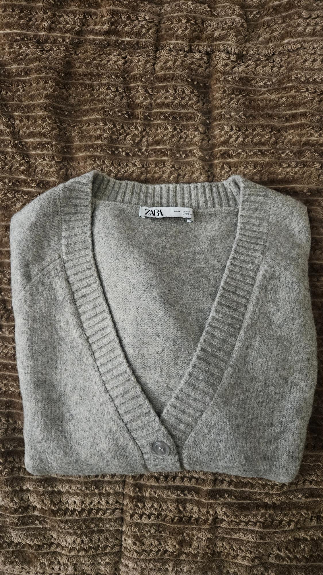 CROPPED KNIT CARDIGAN WITH RIBBED TRIMS - Image 7
