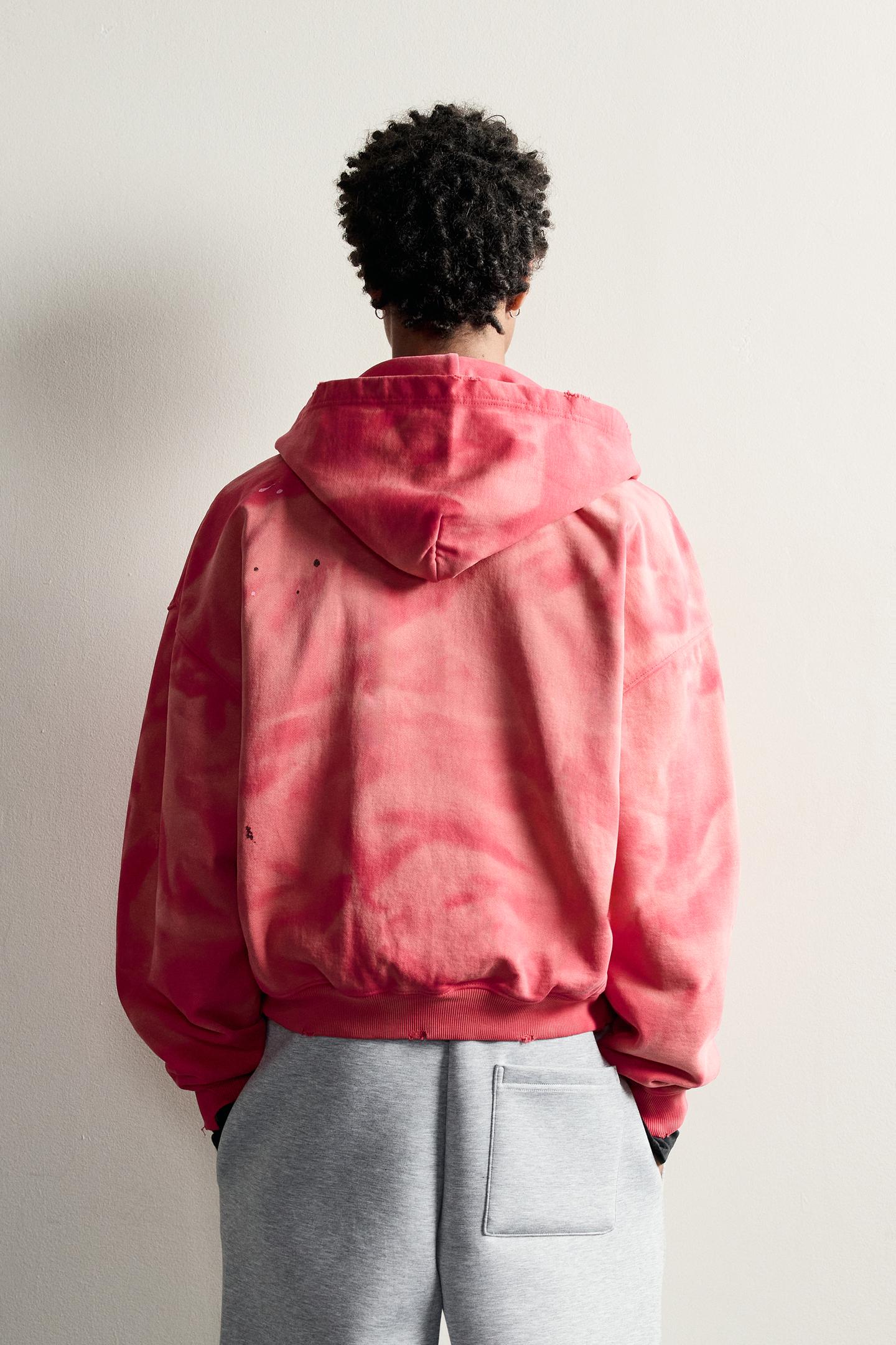 Мужское худи Zara Paint Splatter Print, цвет: Розовый — фото 3