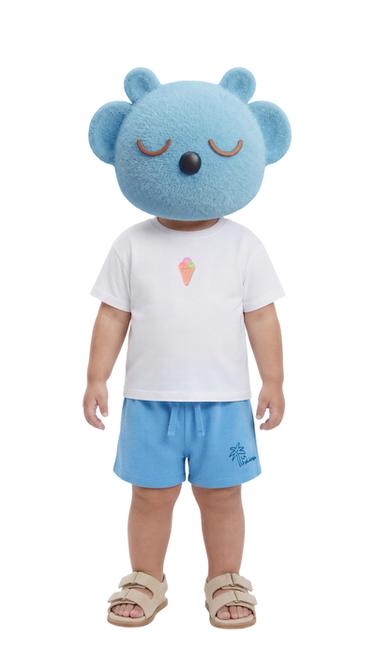 Zaras SHORTS MED BRODERADE PALMER - Blå