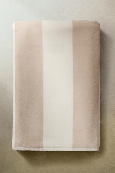 STRANDTUCH VELOURS BREITE STREIFEN - Cremefarben / Beige von Zara