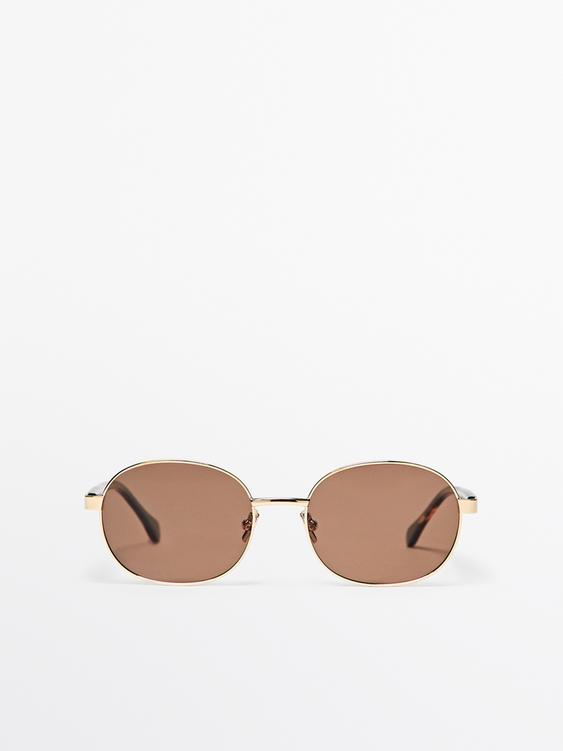 Round metal sunglasses - tortoiseshell effect from Zara - $130