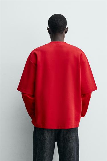 TECHNICAL SWEATSHIRT WITH POCKET - Red by Zara - Image 2