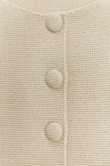SHORT SLEEVE PEPLUM CARDIGAN - Sand by Zara