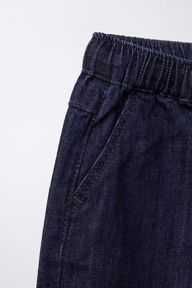 PANTALON DE JOGGING EN JEAN - Bleu de Zara - Image 3
