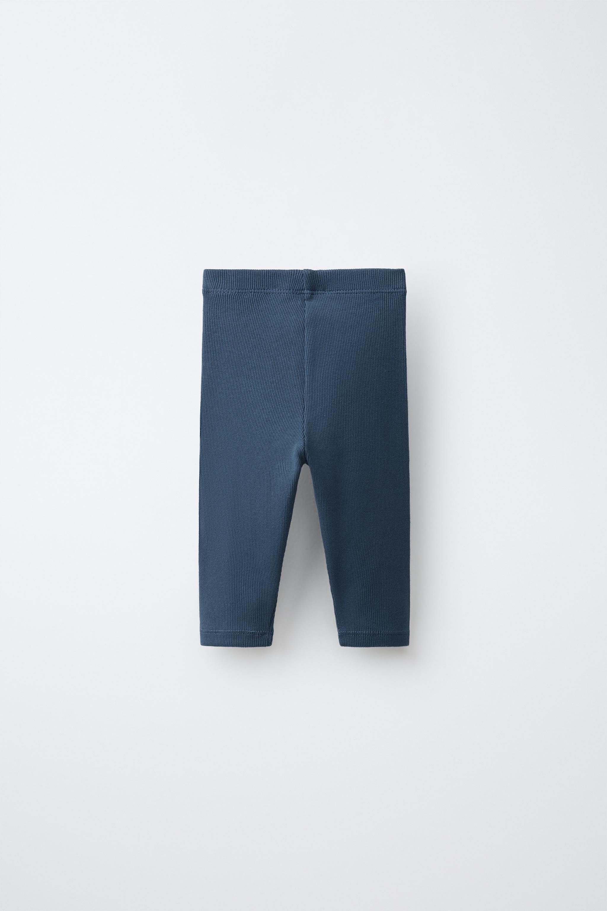 LABEL DETAIL RIBBED LEGGINGS