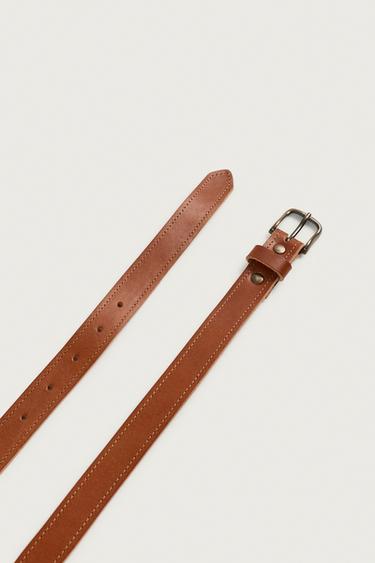 VINTAGE EFFECT LEATHER BELT — Leather 2