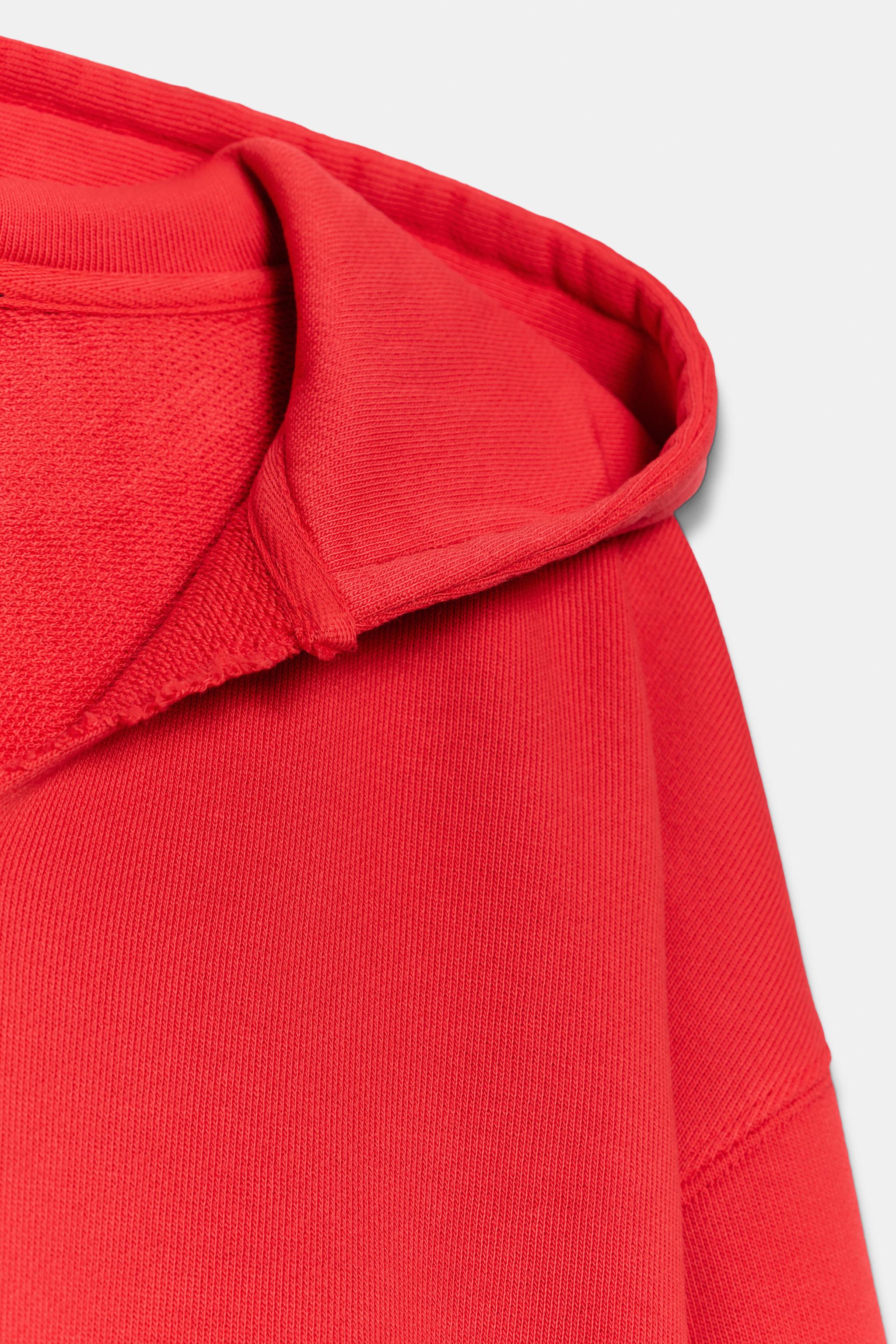 Zara SOLUK EFEKTLİ KAPÜŞONLU SWEATSHIRT görsel 8