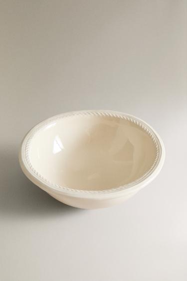 CHAIN EARTHENWARE BOWL - White by Zara - Image 1