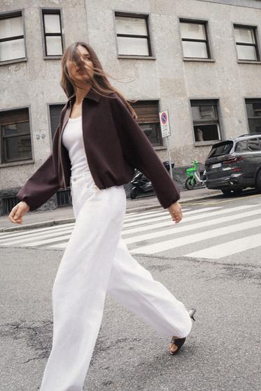 ZIP-UP PUFFBALL JACKET - Brown by Zara