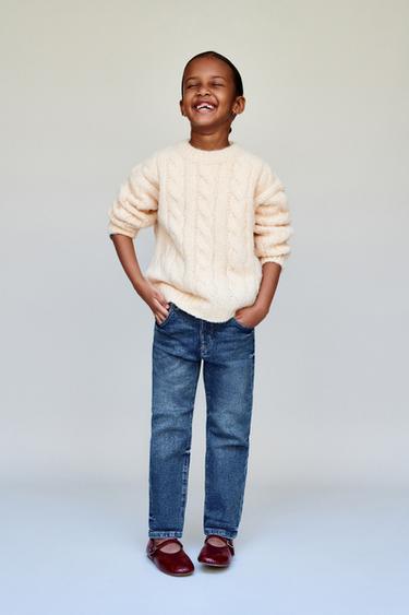 STRAIGHT FIT JEANS - Mid-blue by Zara