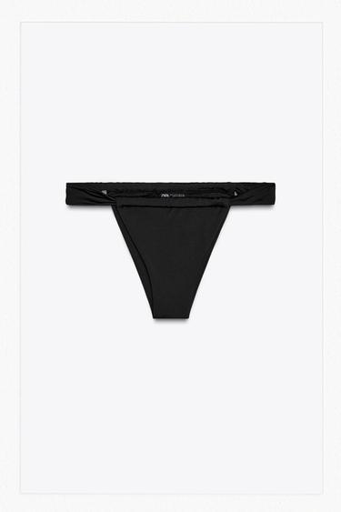 CURTAIN STRING BIKINI BOTTOMS - Black by Zara