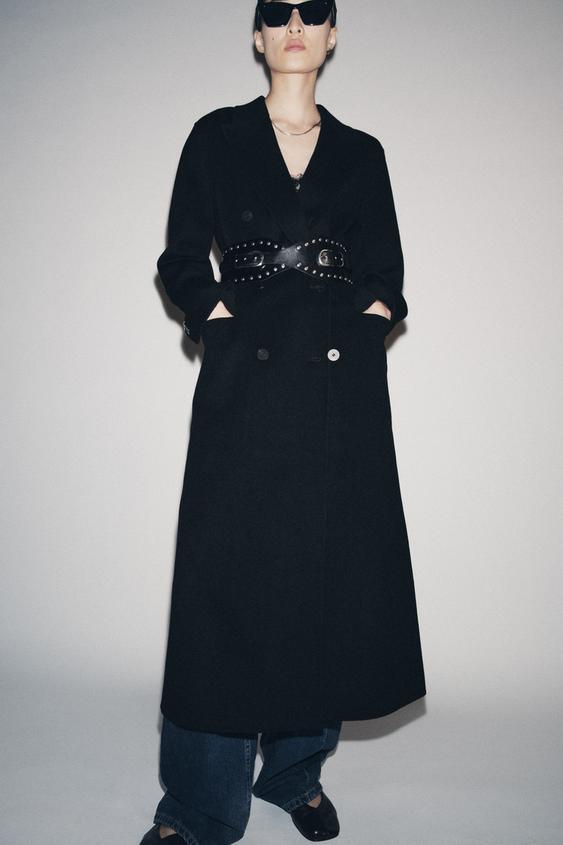 100% LEATHER STUDDED WAIST BELT