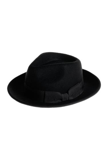 WOOL FEDORA HAT - Black by Zara