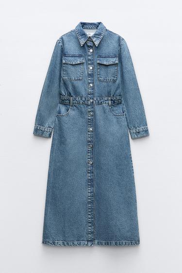 Z1975 DNOV MIDI ATY - stedn modr od Zara