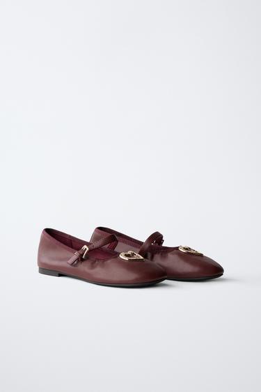 HEART BALLERINAS - Maroon by Zara
