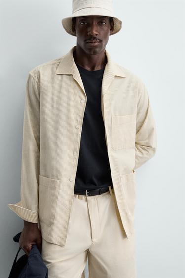 STRIPED OVERSHIRT - striped by Zara