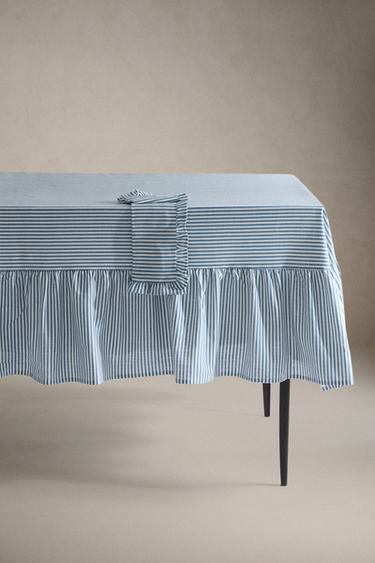 RUFFLED COTTON TABLECLOTH - Blue by Zara - Image 0