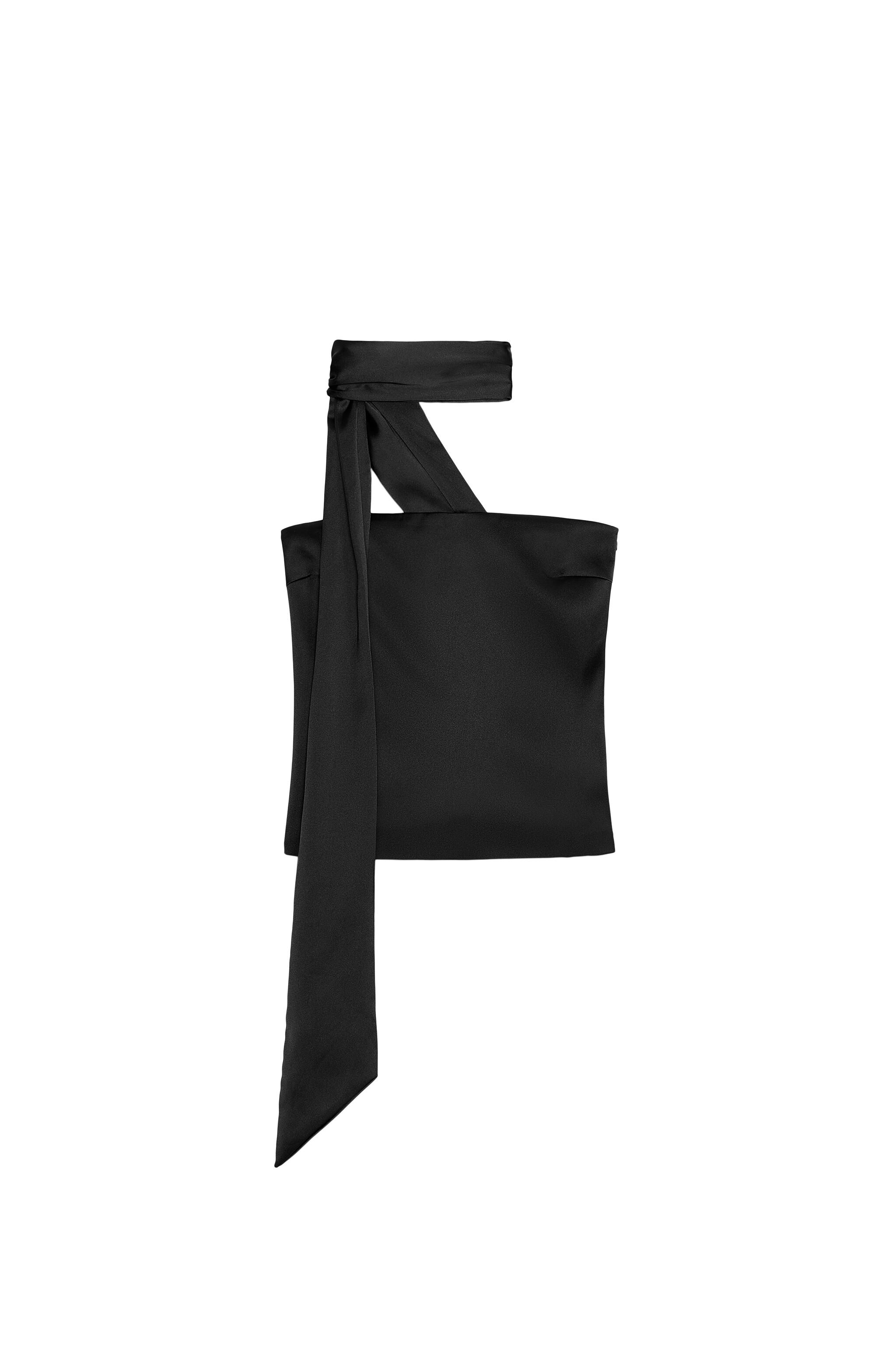 TOP TOMARA QUE CAIA COM FOULARD - Branco-marfim | ZARA Brasil