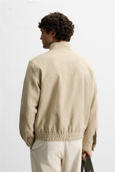 VESTE EN COTON ET LIN - Beige clair de Zara - Image 2