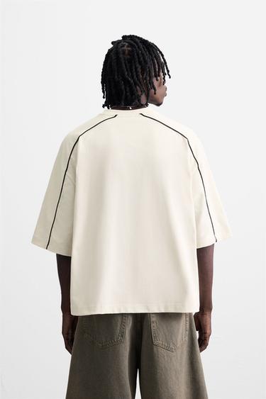 CONTRAST PIPED TRIM SWEATSHIRT - Oyster-white by Zara - Image 2