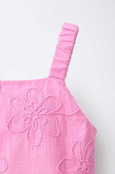 TOP À FLEURS BRODÉES - Rose moyen de Zara - Image 2