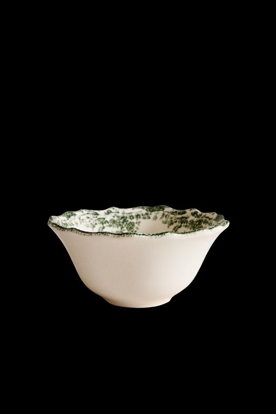 FLORAL EARTHENWARE SNACK BOWL