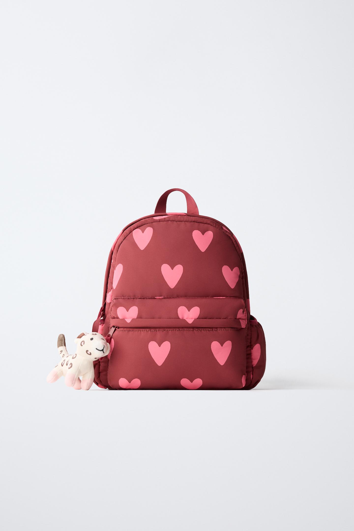 Рюкзак Zara Heart Print Charm для детей, цвет: Розовый — фото 1