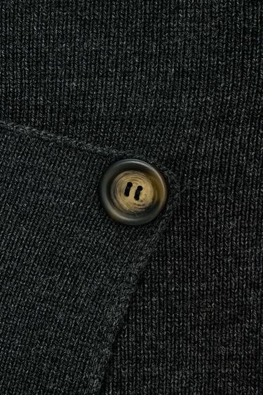 FALDA CRUZADA PUNTO MIDI - Gris oscuro de Zara