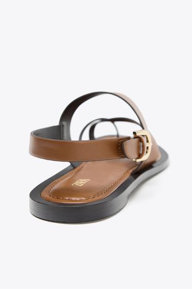SANDALES BRIDES DOIGT - Marron de Zara - Image 8