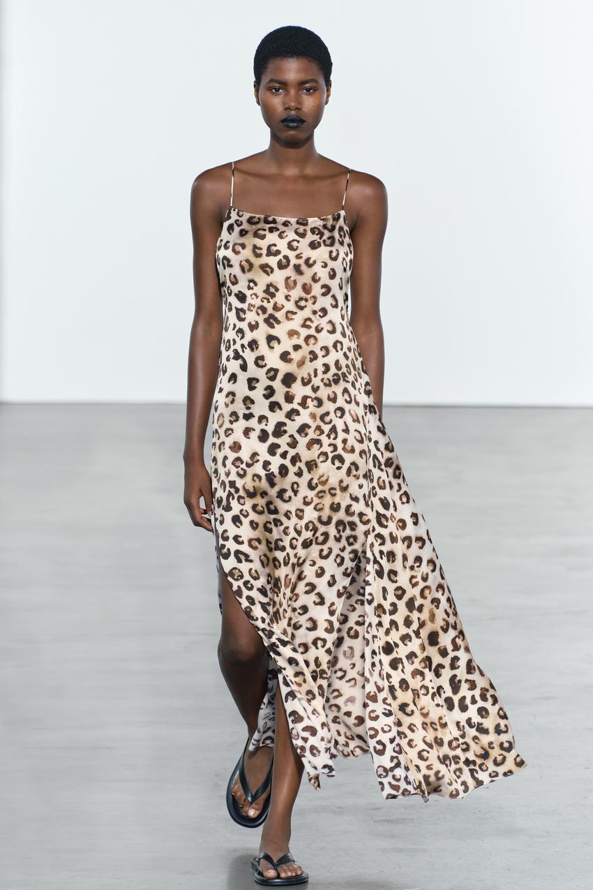 leopard print slip dress Neeno Women's Dresses Dress for Women (Size : Large) : Clothing, Shoes & Jewelry 95% polyester 5% spandex Tan Leopard Print Dress -