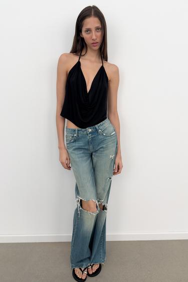 DRAPED HALTER TOP - Black by Zara