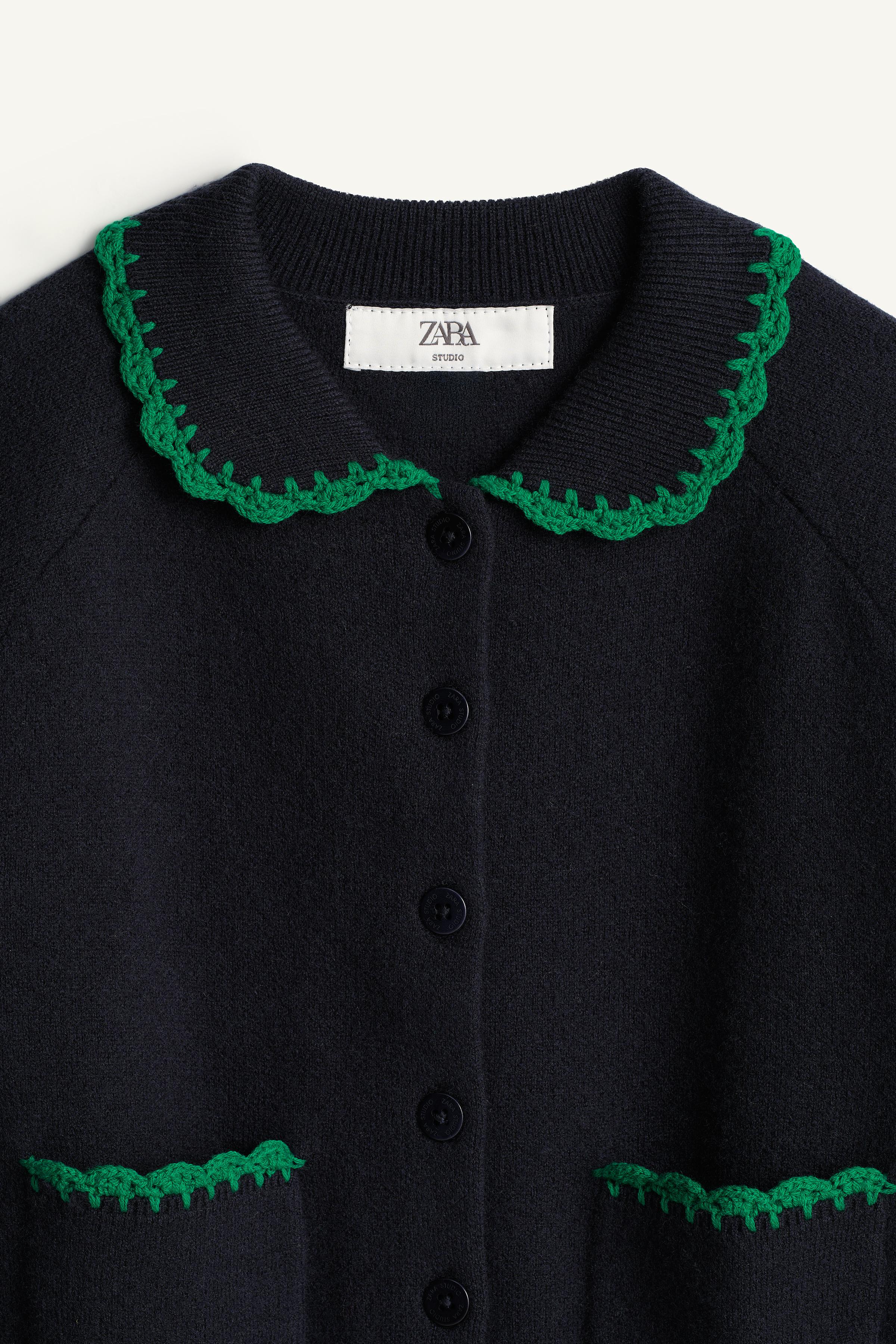 LIMITED EDITION 100% WOOL CROCHET EMBROIDERY CARDIGAN