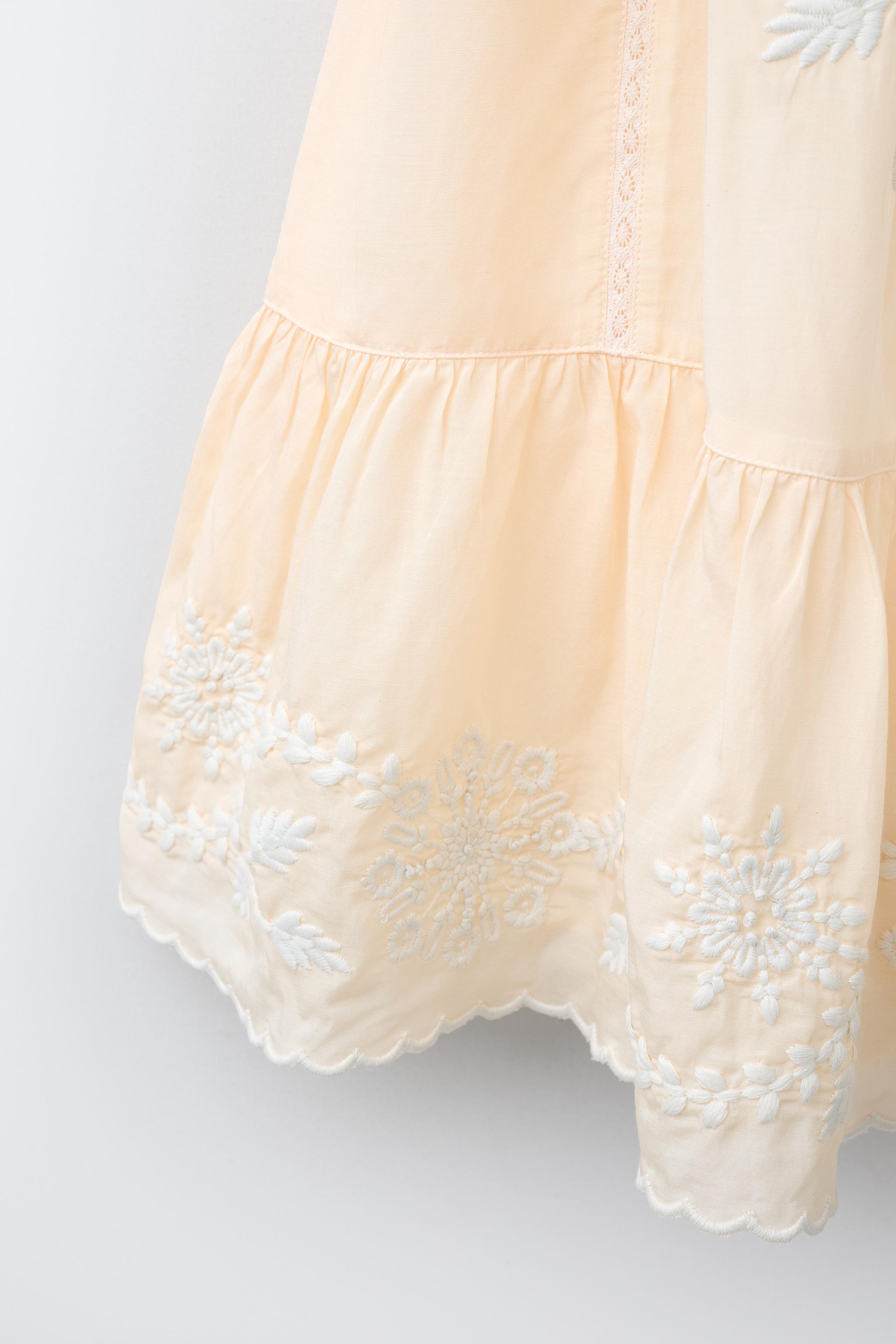 EMBROIDERED DRESS - Ecru | ZARA United States EMBROIDERED DRESS - Ecru | ZARA United States
